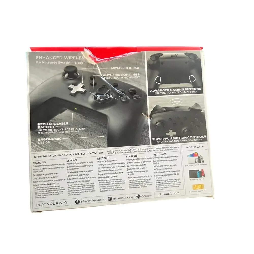 PowerA Enhanced Wireless Controller Nintendo Switch Black Rechargeable Tested